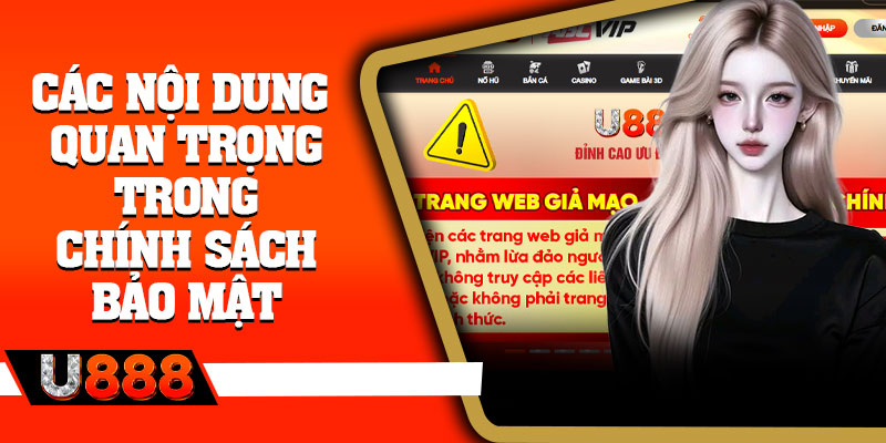 Các nội dung quan trọng trong chính sách bảo mật